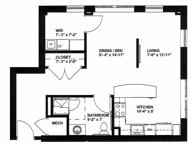 Crawford Studio highpoint, columbus commons, downtown columbus, downtown apartments